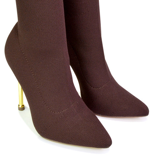 Brown | XY London | brown boots,brown ankle boots,brown heeled boots,brown sock boots,brown sock boot heels