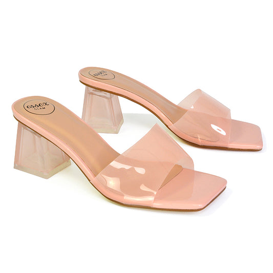 Pink | XY London | pink heels,pink mules,pink mule heels,pink mid heels,pink block heels