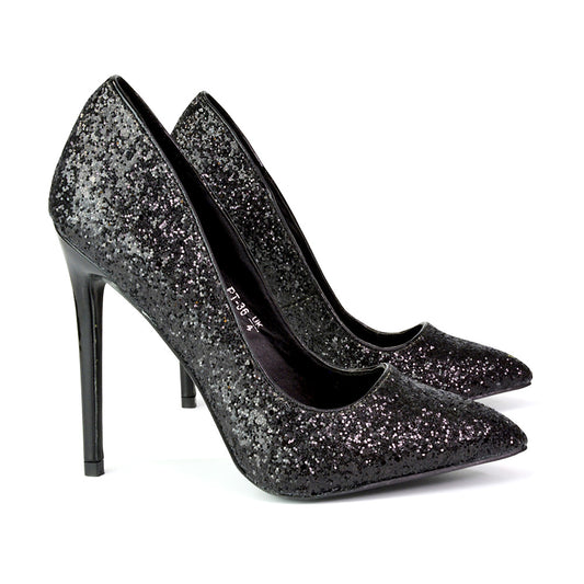 Black | XY London | black heels,black high heels,black court heels,black stilettos,black glitter heels