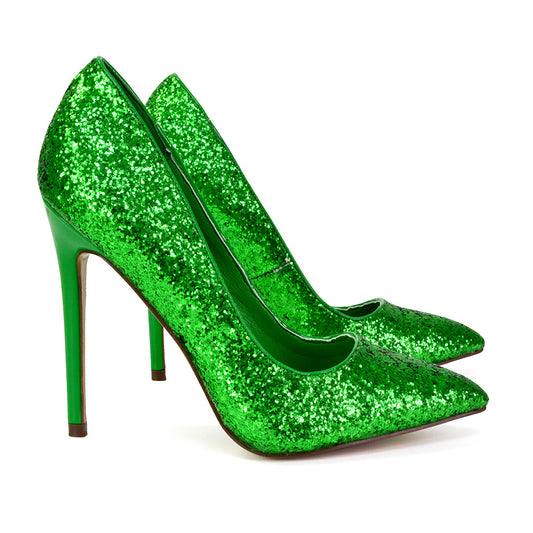 Green | XY London | green heels,green high heels,green stilettos,green court heels,green glitter heels