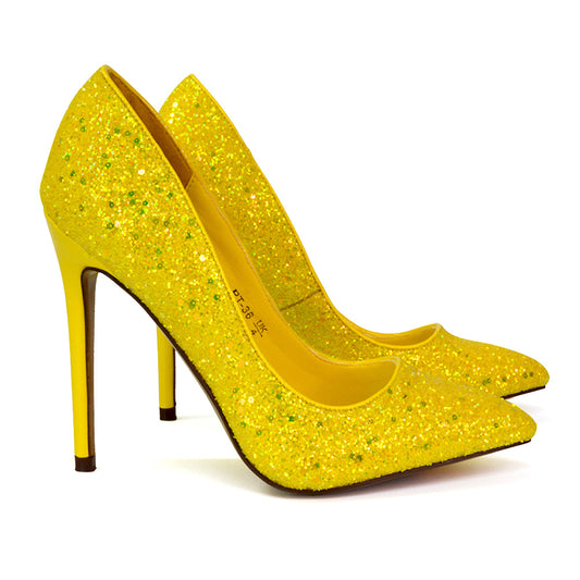 Yellow | XY London | yellow heels,yellow high heels,yellow court heels,yellow stilettos,yellow glitter heels