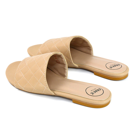 Nude | XY London | Nude Quilted Strap Sandals,Nude Quilted Flat Sliders,Nude Sliders Women,Nude Sliders,Nude Quilted Sliders