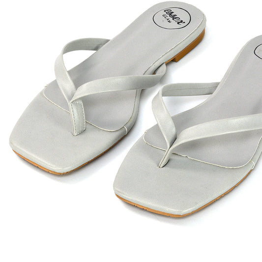 Stone Synthetic Leather  | XY London | Stone Sandals,Stone Flip Flops,Stone Square Toe Sandals,Stone Square Toe Shoes,Stone Toe Post Sandals