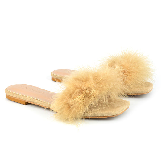 Nude | XY London | Nude Shoes UK,Nude Fluffy Sliders,Nude Faux Fur Sliders,Nude Fur Sliders