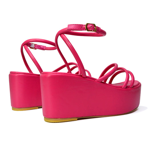 Fuchsia | XY London | pink wedges,pink wedge heels,pink sandal wedge heels,pink platform wedges,pink heels