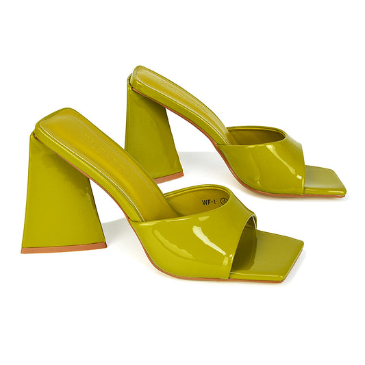 Green | XY London | Green Heels,Green Block Heels,Green High Heels,Green Flared Heels,Green Mules