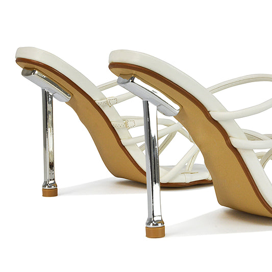 White | XY London | White Heels,White High Heels,White Square Toe Heels,White Strappy Heels,White Stilettos