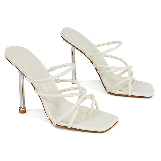 White | XY London | White Heels,White High Heels,White Square Toe Heels,White Strappy Heels,White Stilettos
