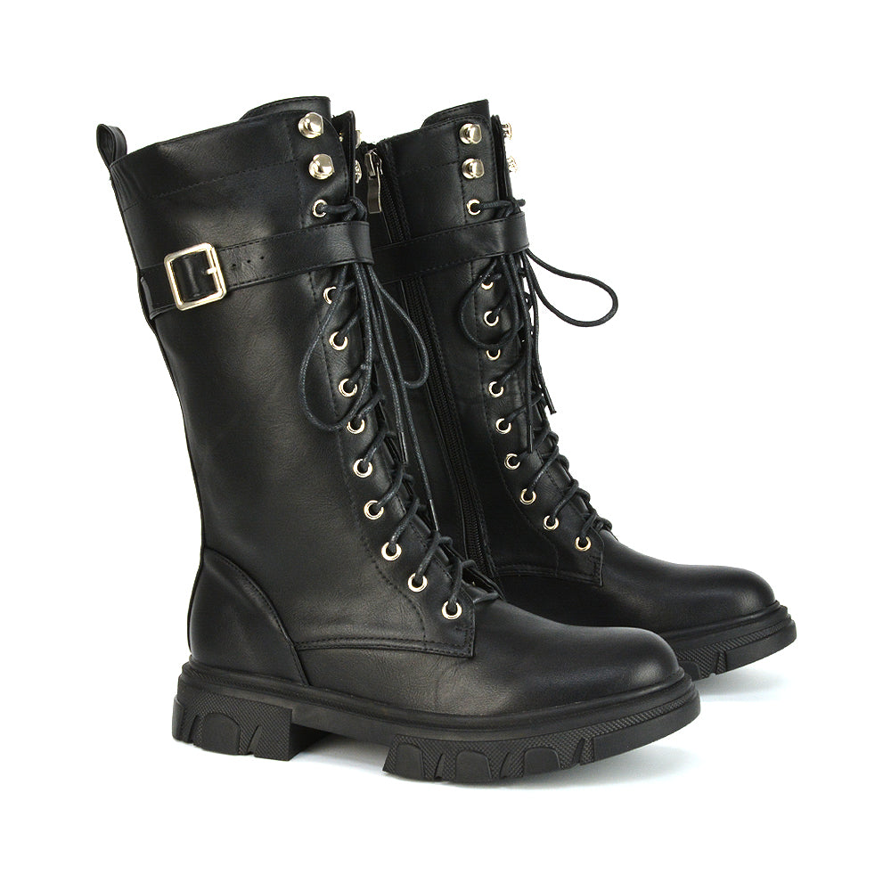 Biker Ankle Boots Lace Up Boots XY London - Main Image