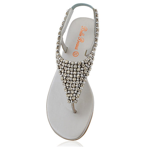 silver | XY London | silver sandals,silver flat sandals,silver diamante sandals,silver diamante flat sandals