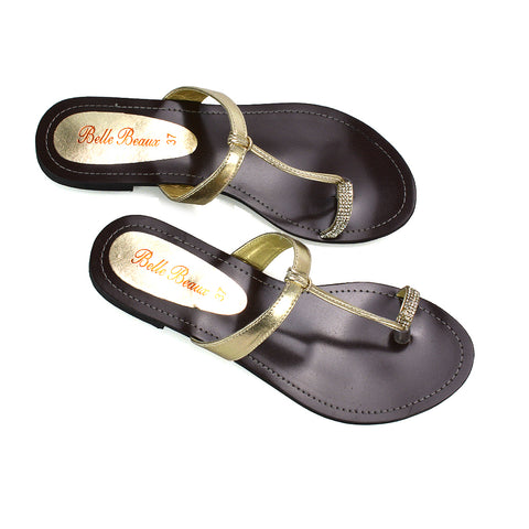 GOLD | XY London | gold diamante sandals,womens holiday shoes,gold summer sandals,ladies flip flops,diamante shoes