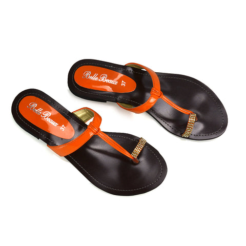 ORANGE | XY London | orange flip flops,ladies flip flops,sandals online,orange patent sandals ,summer sandals