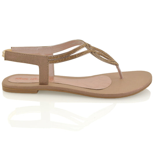 ROSE GOLD | XY London | flat sandals for women,diamante sandals flat ,summer sandals , summer sandals for women ,sandals with straps