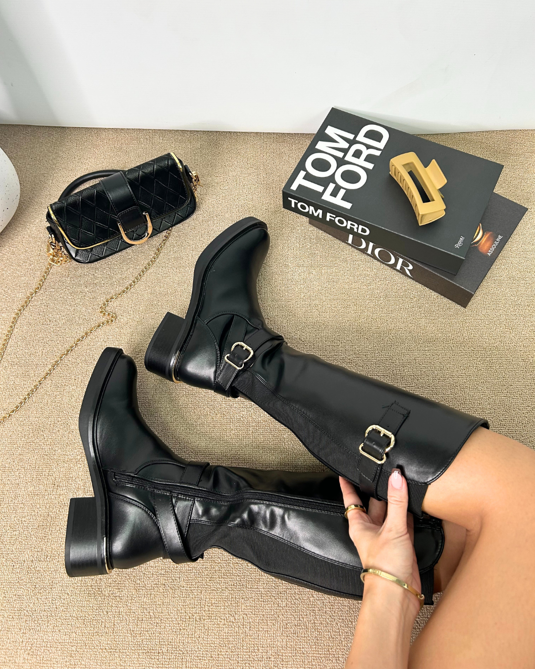 black boots with buckles, buckle boots