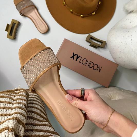 beige sparkly sandals, diamante sandals