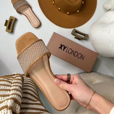 beige sparkly sandals, diamante sandals