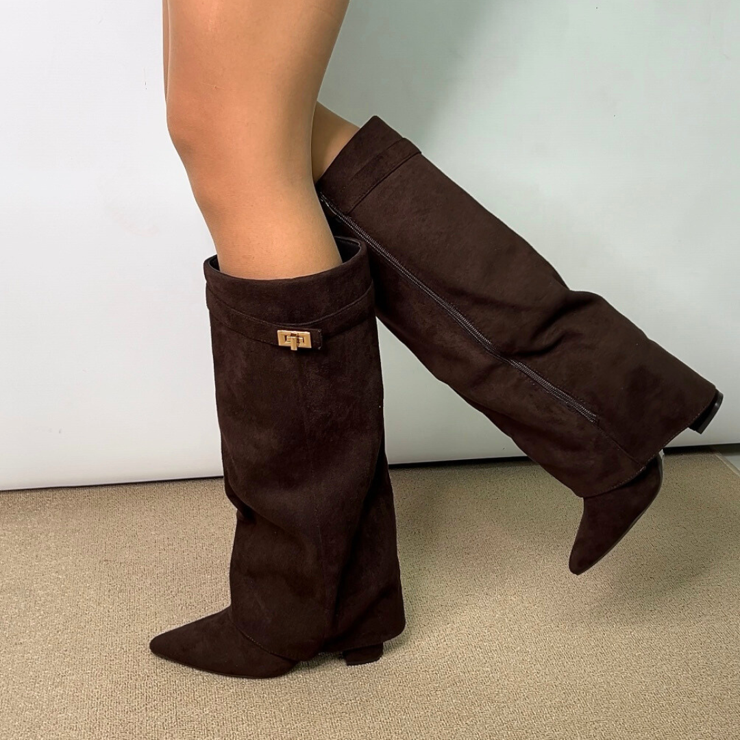 brown faux suede boots, women's brown boots, boots for women