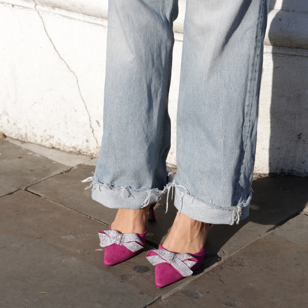 purple heels, sparkly heels