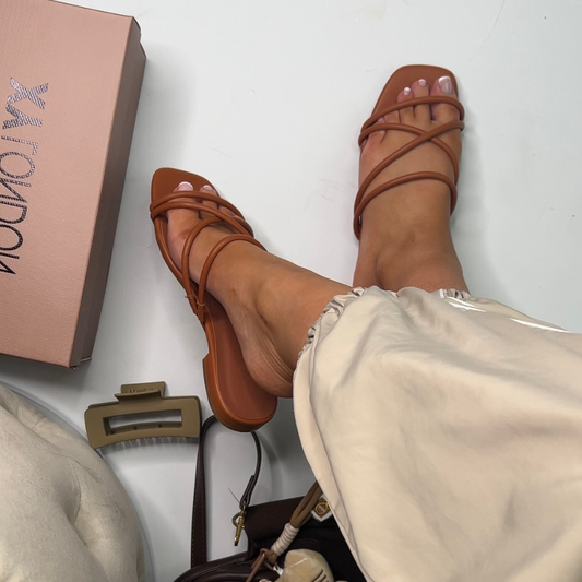 strappy square toe slip on slide flat sandals, slip on sandals for holiday