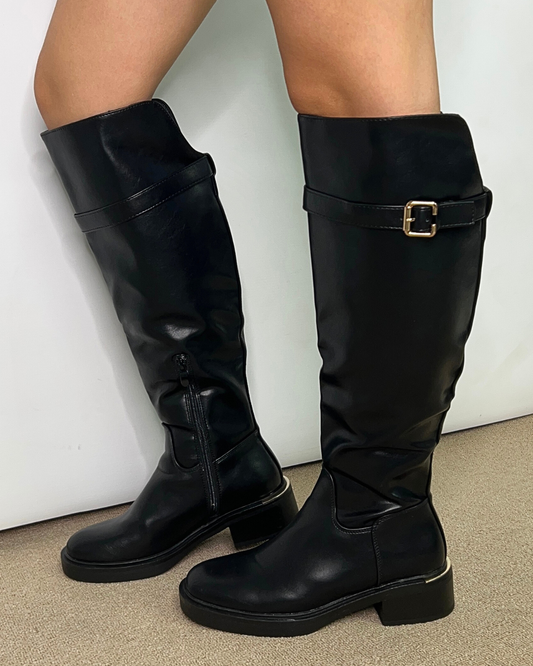 black knee high biker boots, riding boots, knee high riding boots