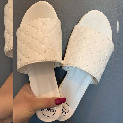Black | XY London | Black Quilted Strap Sandals,Women's Black Slides,Black Sliders,Black Slides,Black Quilted Sliders