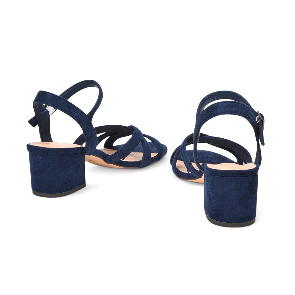 affordable navy block heel sandals