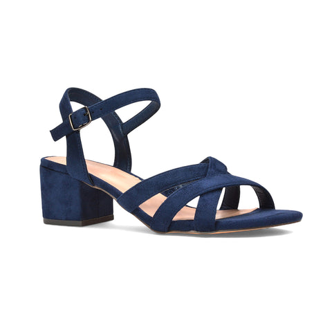 navy blue occasion heels with ankle strap
