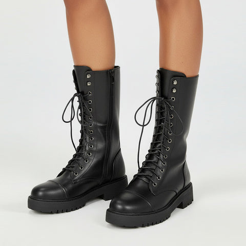 black ankle boots with laces