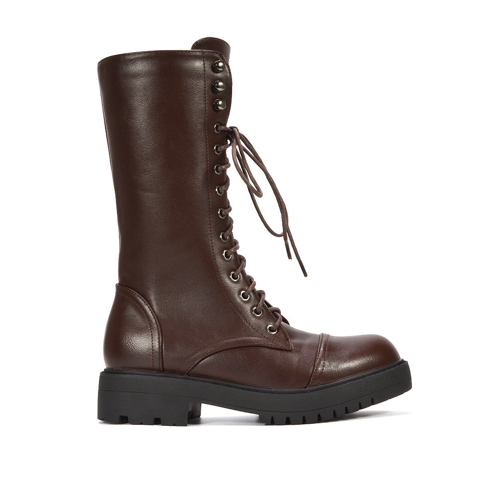 Brown ankle boots, Brown biker boots with buckle detail