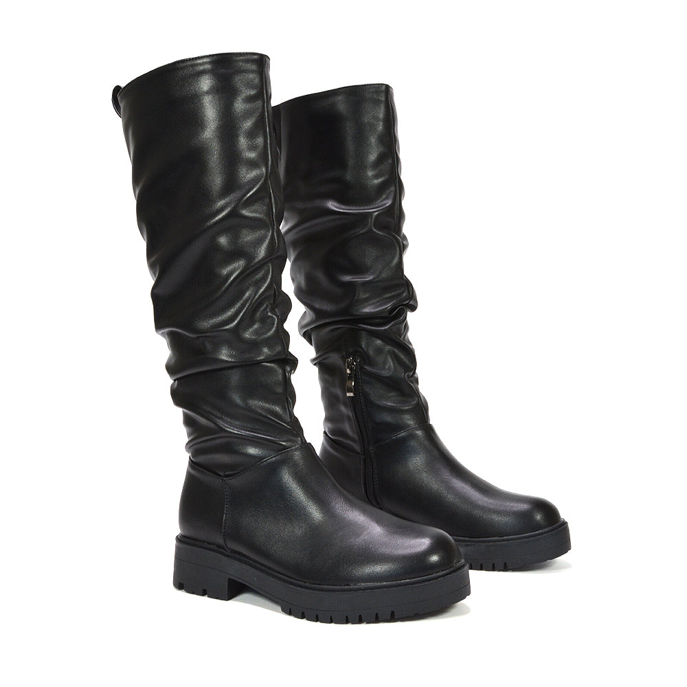 black leather boots for women

