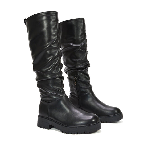 black leather boots for women

