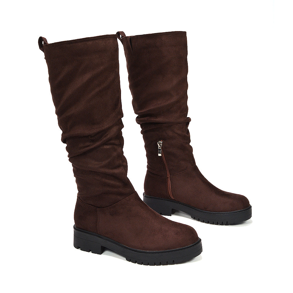 women's brown knee high boots
