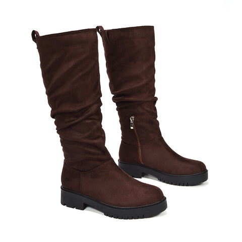 women's brown knee high boots