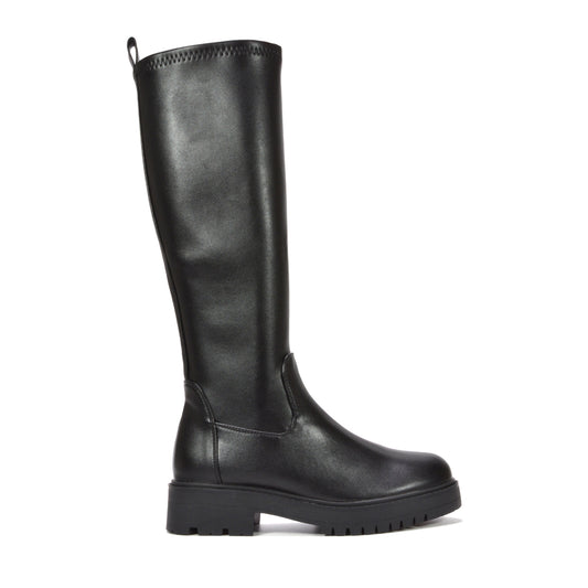 black leather biker boots, goth boots
