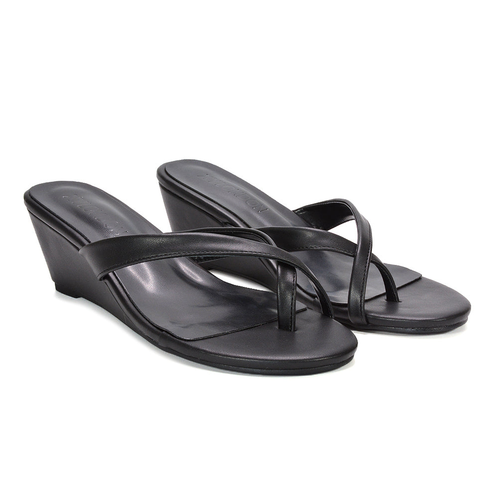 strappy wedge sandals ladies, beach vacation footwear, wedge sandals, black strappy wedge sandals