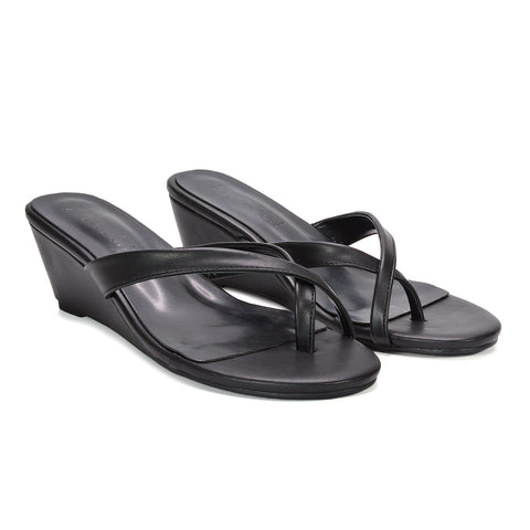 strappy wedge sandals ladies, beach vacation footwear, wedge sandals, black strappy wedge sandals