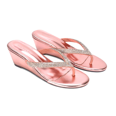rose gold crystal strap summer shoes, rose gold metallic thong sandals, rose gold decorative strap sandals, rose gold sparkle sandals for dresses