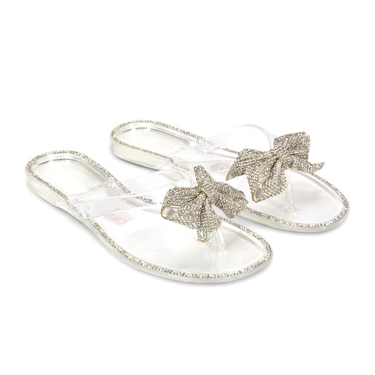 Ladies summer flats, Sparkly summer flats, Transparent jelly flip flops, Clear perspex flip flops