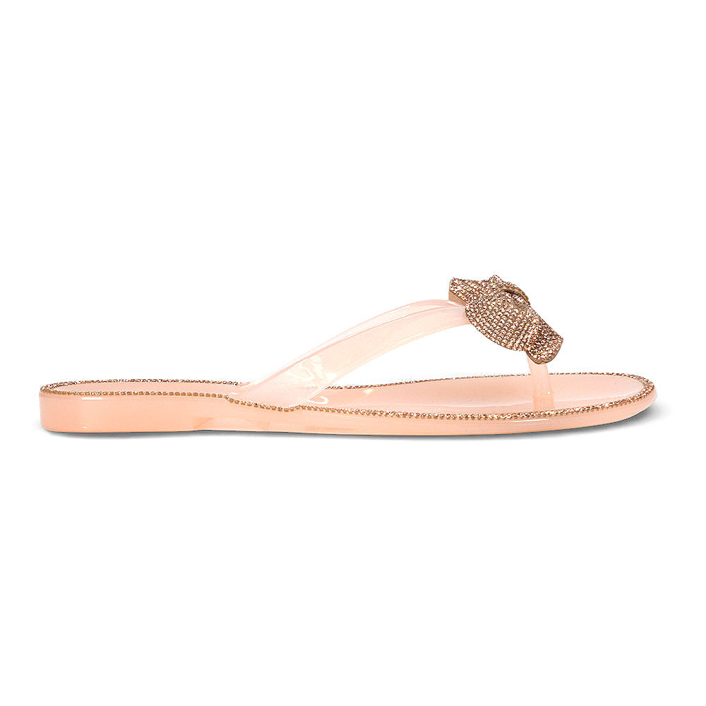 Vacation sandals for women, Summer slip-on sandals, Sparkly summer flip flops, nude strappy sandals, nude diamante sandals