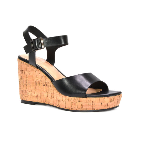 Best black cork wedge sandals for women, Comfortable black cork wedge sandals for women, Black cork wedge sandals