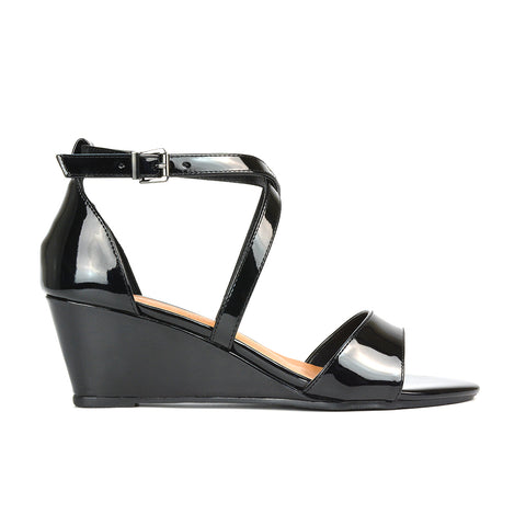 Women's Black Wedge Sandals, wedge heels black, women's wedge sandals, wedge heels