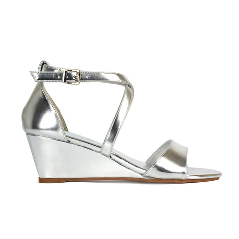 Women's silver Wedge Sandals, wedge heels silver, women's wedge sandals, wedge heels