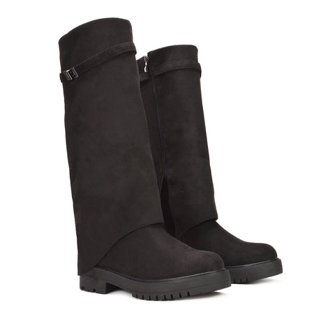 black knee-high boots for women, chunky sole black knee boots, stylish tall boots for fall and winter, trendy women’s shoes, fall fashion 2025, elegant winter shoes