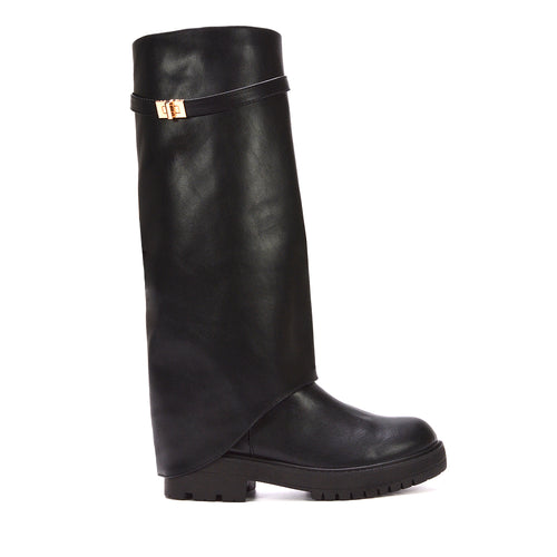 black boots, black knee high boots, women’s boots, women’s tall boots, everyday wear, boots for women, black knee high fold over boots