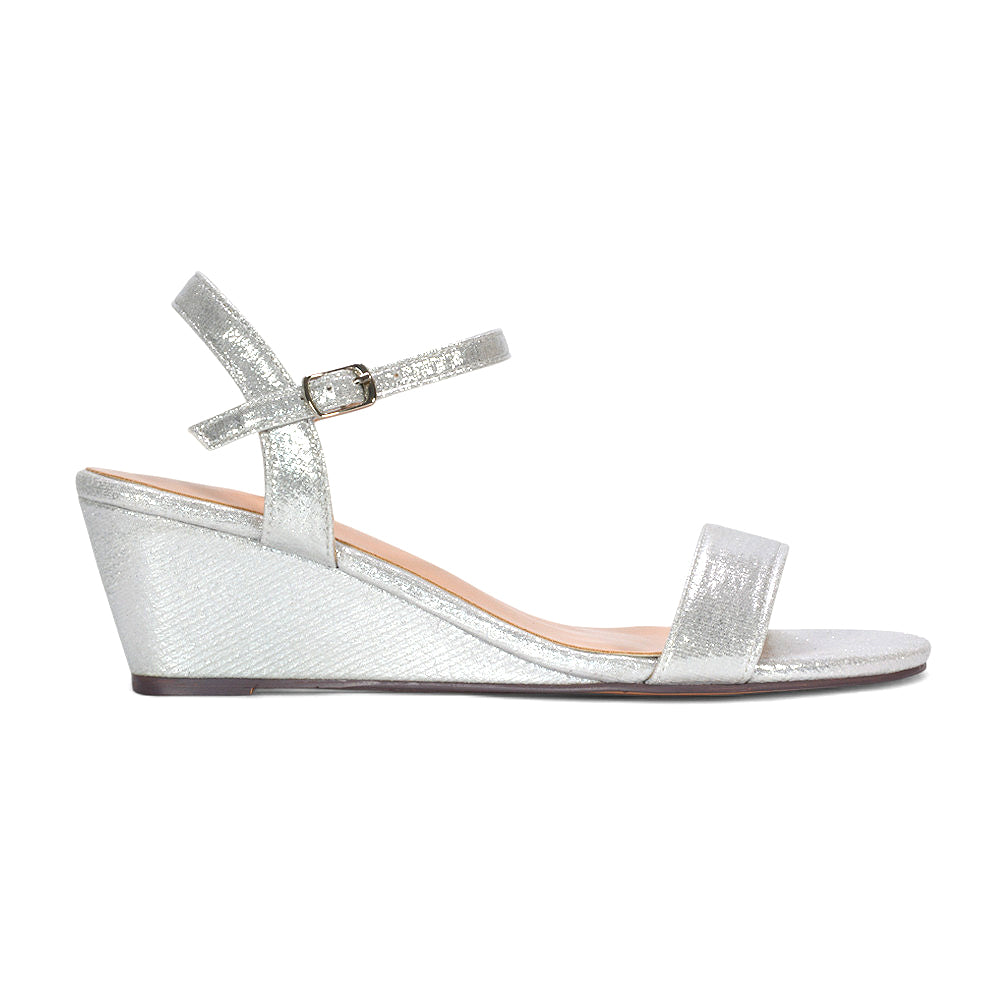silver strappy wedge heels, silver strappy wedge sandals, strappy wedge heels, strappy wedge sandals, ankle strap sandals with wedge heel