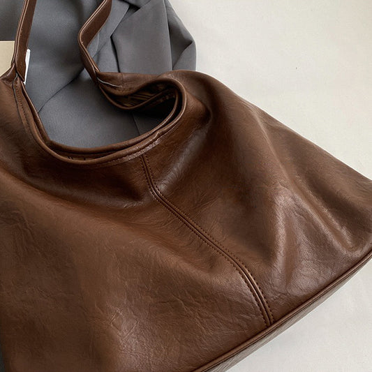 brown shoulder bag, brown slouchy shoulder bag, shoulder bag, slouchy shoulder bag