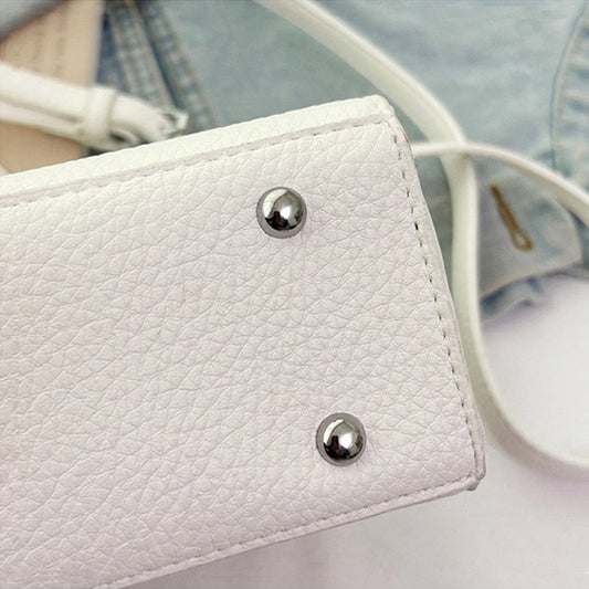 white crossbody bag, white tote bag, crossbody bag, tote bag, Small handbags with silver hardware
