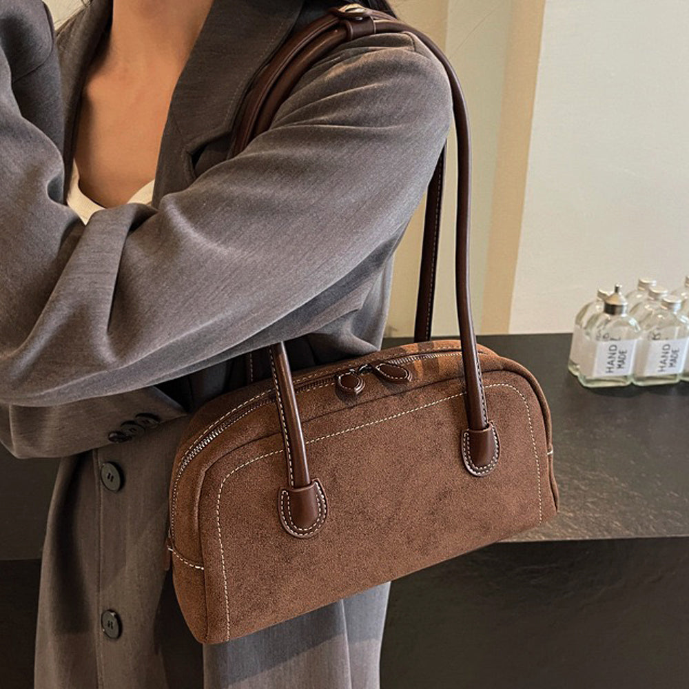 brown shoulder strap bag, brown purse, shoulder strap bag, purse, Everyday shoulder purse, Smooth faux leather handles