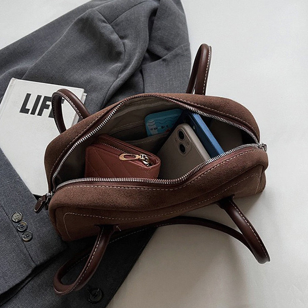 brown suede bag, suede bag, affordable bag