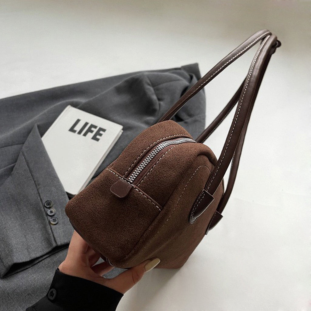 brown faux suede purse, Lightweight shoulder bag